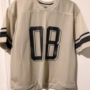 Abercrombie & Fitch Beige Mesh Jersey with Black Accents
